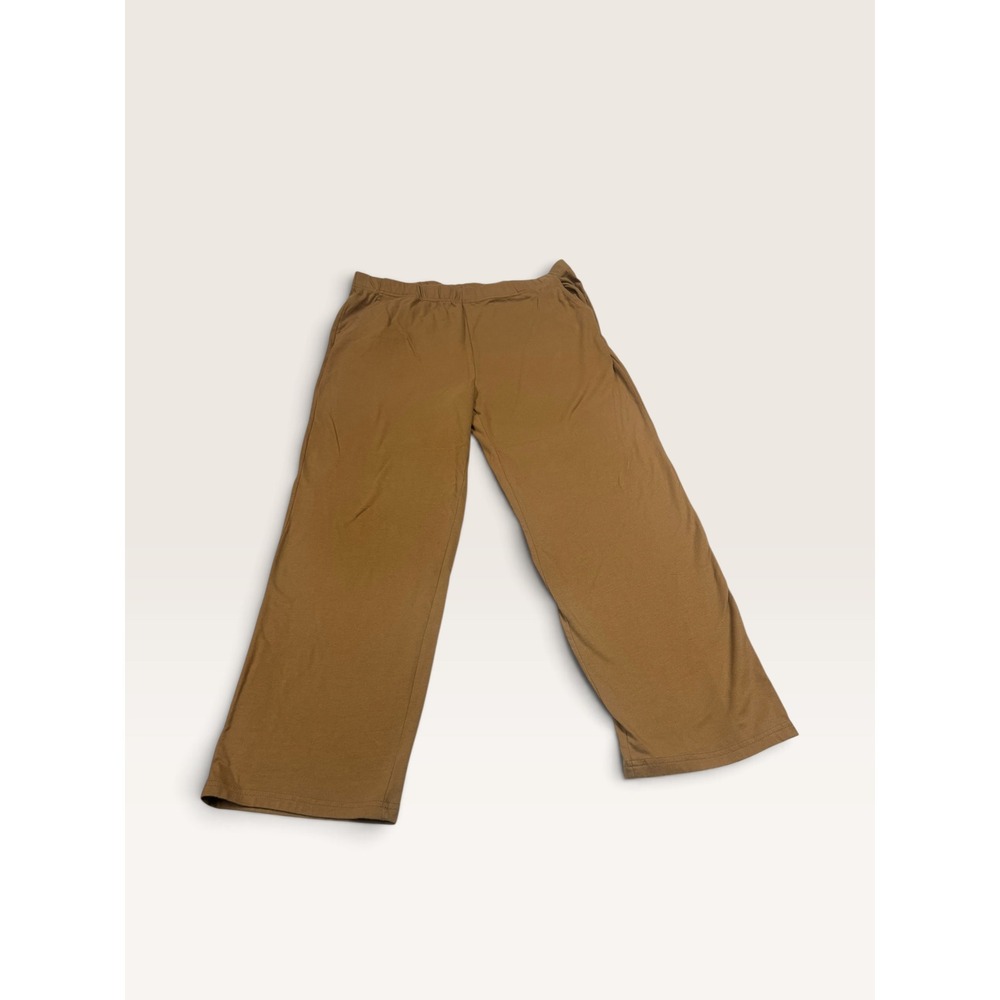 White Stag Womens M 8-10 Brown Wide Leg Pull On Stretch Pants Elastic Waist